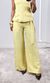 Calça Alfaiataria Reta com Faixa - Amarelo