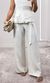 Calça Alfaiataria Reta com Faixa - Branco