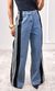 Calça Jeans Wide Leg Track - Azul/Preto/Branco