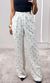 Calça Alfaiataria Wide Leg Lemona Poá - Branco