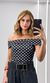 Blusa Ombro a Ombro Poá - Preto/Branco