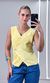 Colete Transpassado com Renda - Amarelo