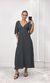 Vestido Evasê Manga Poá - Preto/Branco