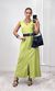 Vestido Reto Decote V Hilary - Verde Folha