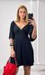 Vestido Curto Decote V Manga - Preto