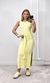 Vestido Cavado com Fivela Amarração - Amarelo Claro