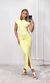 Vestido Cavado com Fivela - Amarelo Claro