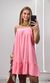 Vestido Viscolinho Reto - Rosa Blush
