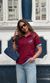 Blusa Polo Louise - Bordô/Azul Bebê