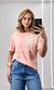 Blusa Malha Flor Crochê e Escrita - Rosa Blush
