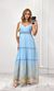 Vestido Evase Barra Guipir - Azul Candy