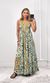 Vestido Indiano Cavado - Azul Água/Marrom