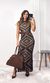 Vestido Longo Tricô Mosaico - Marrom
