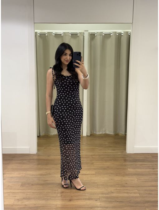 Vestido Tule Poa Preto - 60708 - CB SHOES