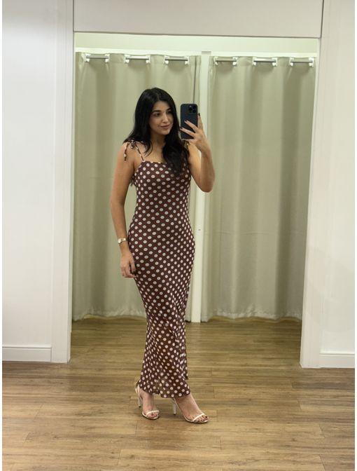 Vestido Tule Poa Marrom - 60615 - CB SHOES