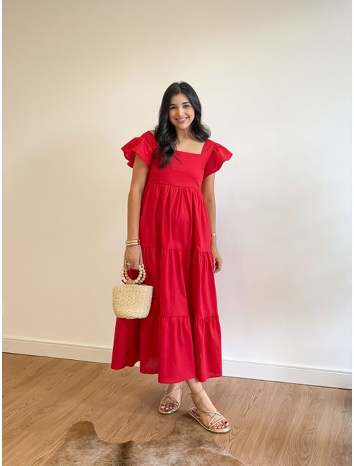 Vestido Carina Vermelho - 60777 - CB SHOES