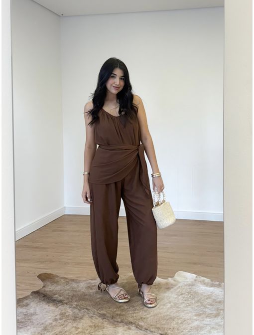 Macacão Paula Marrom - 60780 - CB SHOES