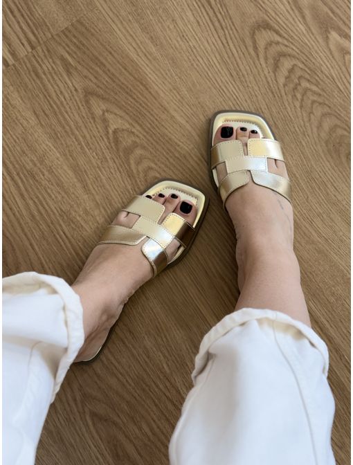 Flat Helo Dourada - 60850 - CB SHOES