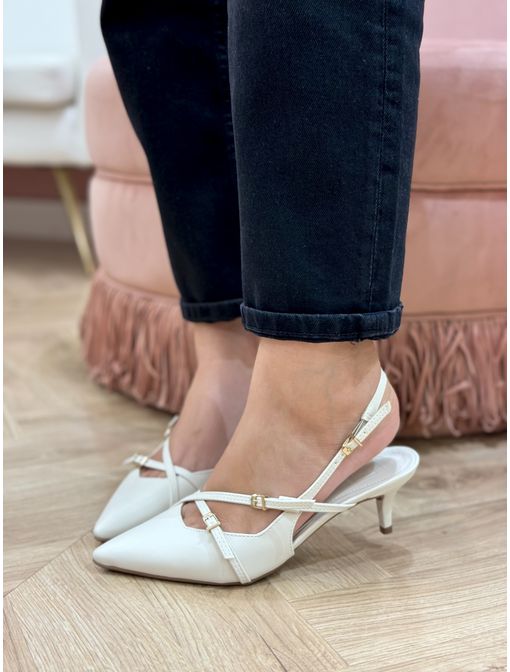 Scarpin Milena Off white - 32667 - CB SHOES