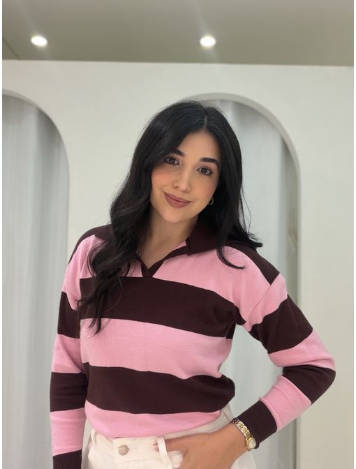 Blusa Tricot Rosa/Marsala - 60999 - CB SHOES