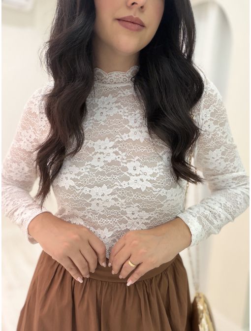 Blusa Renda branca - 60008 - CB SHOES