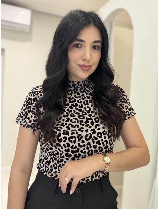 Blusa Onça branca - 60996 - CB SHOES