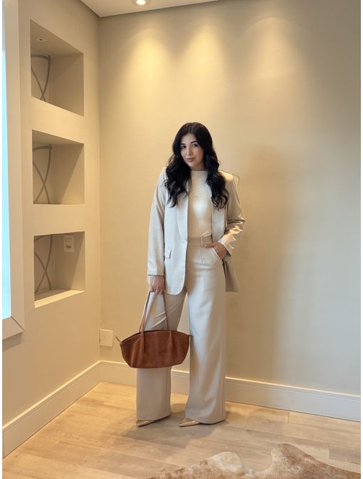 Calça Alfaiataria Bege - 60010 - CB SHOES