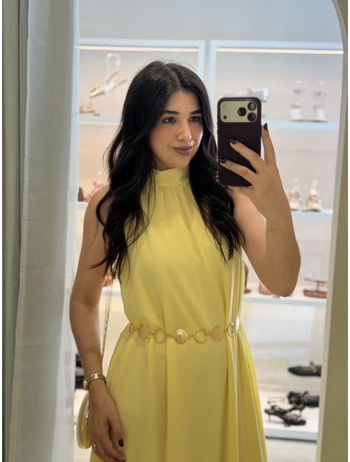 Vestido Clara Longo Amarelo - 60960 - CB SHOES