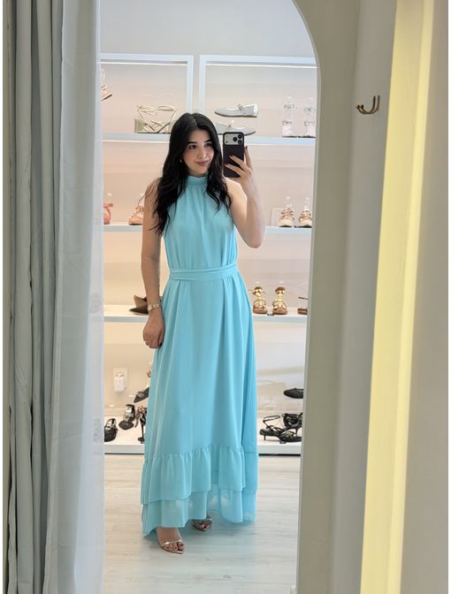 Vestido Clara Longo Azul - 60961 - CB SHOES