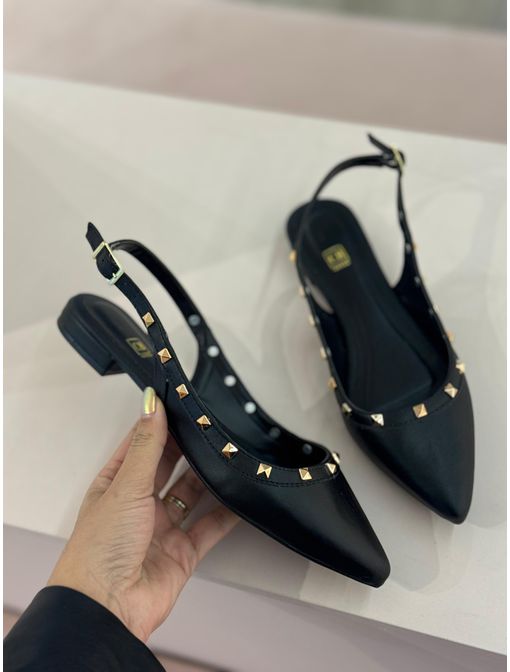 Slingback Valen Preta - 60673 - CB SHOES
