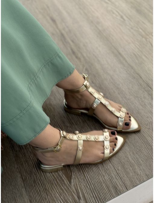Sandália Flora Dourada - 60696 - CB SHOES