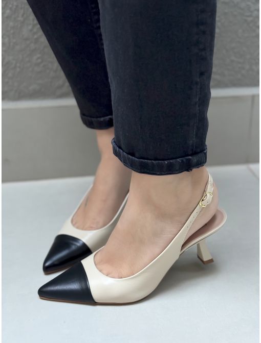 Scarpin Elisa Off white - 50093 - CB SHOES