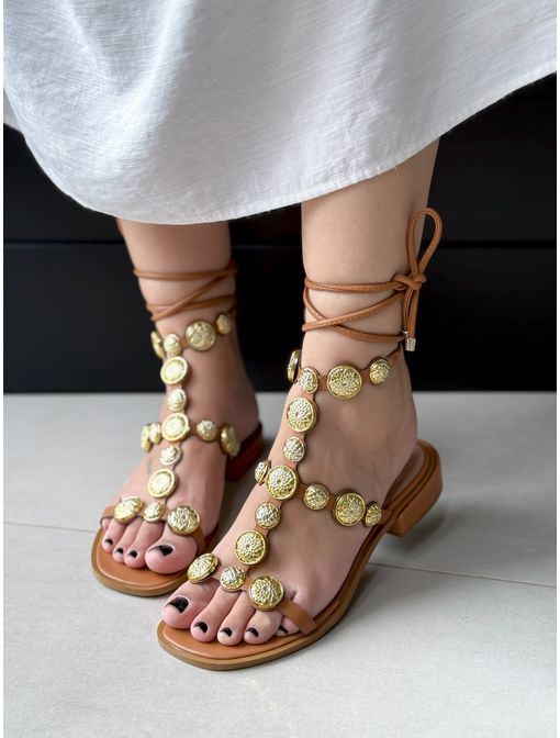 Sandália Medalhas Caramelo - 62086 - CB SHOES