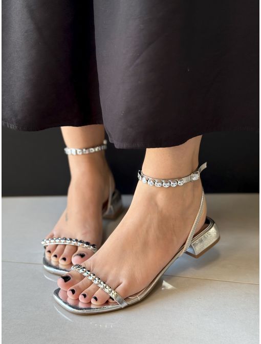 Sandália Mirela Prata - 62100 - CB SHOES