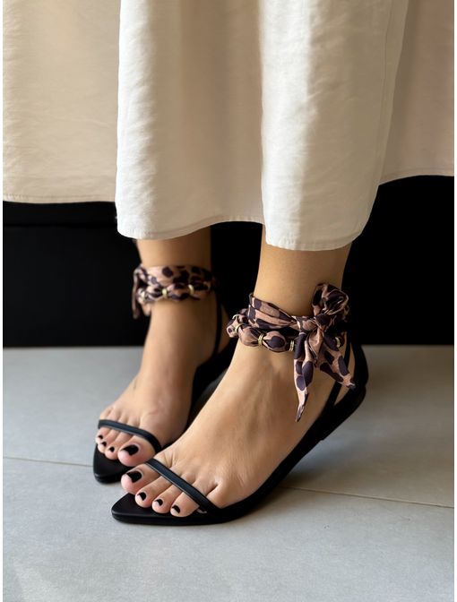 Flat Boho Preta - 60125 - CB SHOES