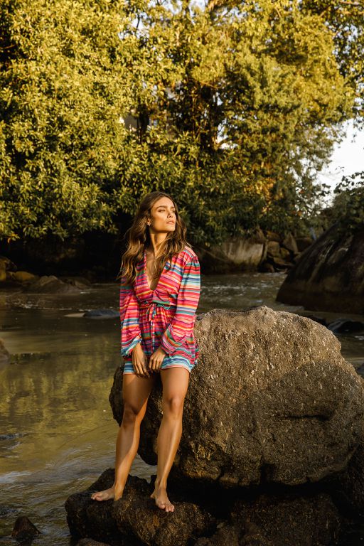 BATA CURTA MANGA LONGA LISTRADO SUNSET