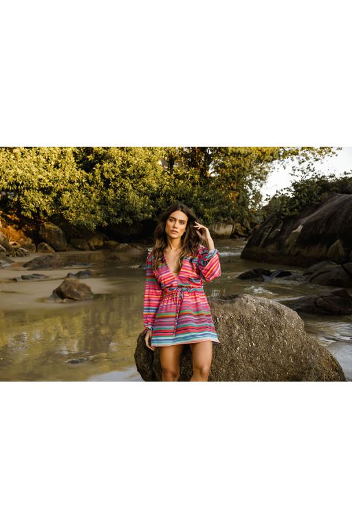 BATA CURTA MANGA LONGA LISTRADO SUNSET