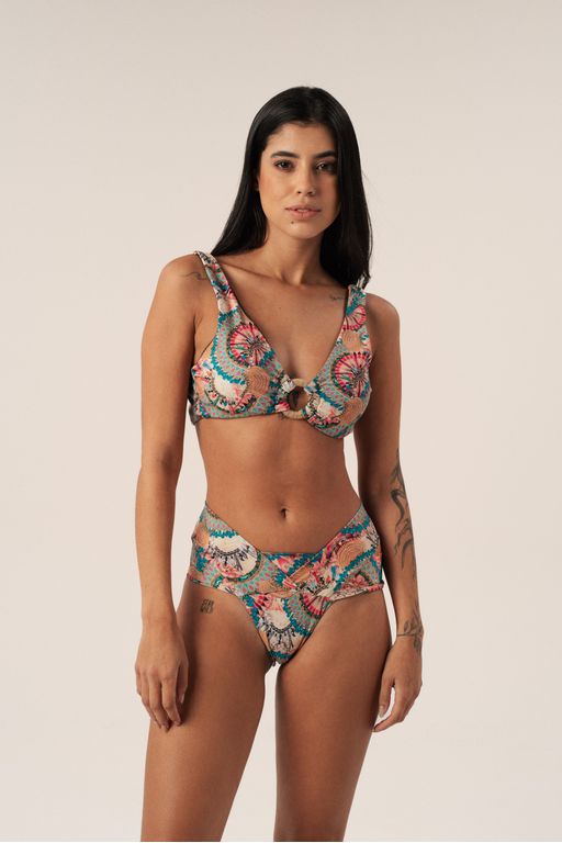 TOP SURF ARGOLA SISAL MANDALAS E CALCINHA DUPLA ALÇA MANDALAS