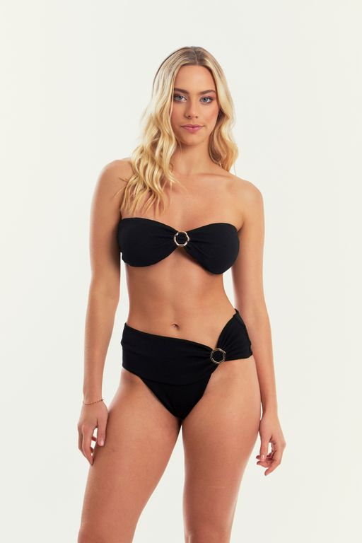 TOP CARAIVA JACQUARD BLACK E CALCINHA LEBLON JACQUARD BLACK