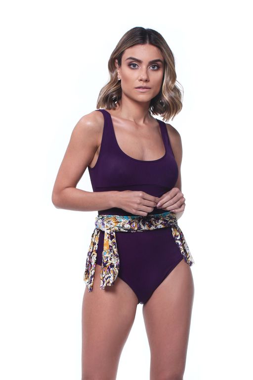 MAIÔ COM SAIA ESTAMPA AÇAI