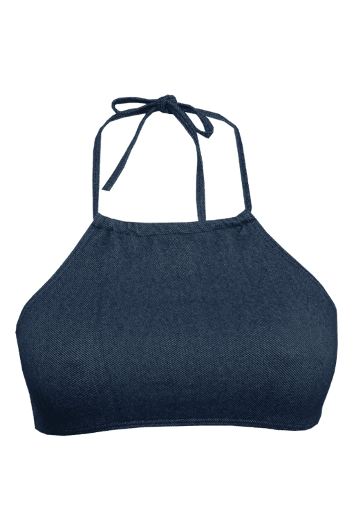 TOP CROPPED DENIM E CALCINHA COS LARGO DENIM