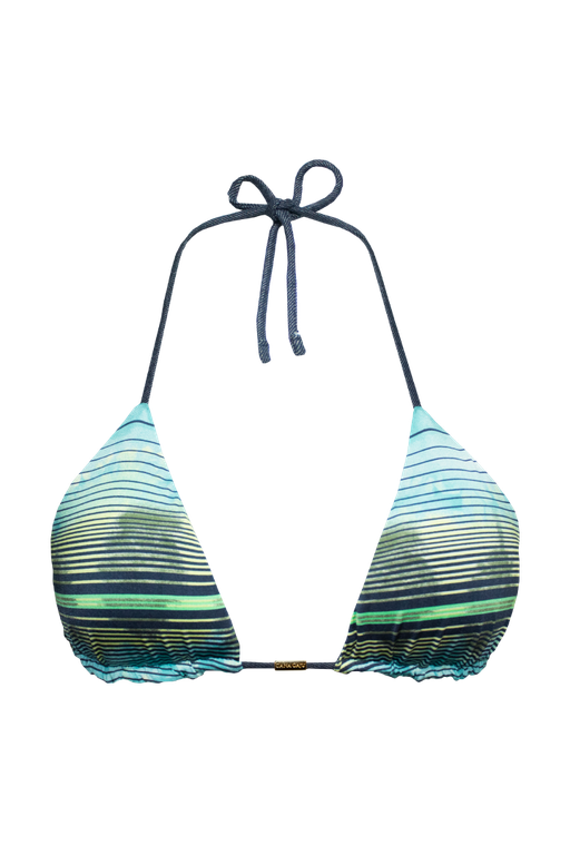 TOP CORTININHA DUPLA FACE DENIM/ LISTRADO E CALCINHA LACINHO DUPLA FACE DENIM/ LISTRADO