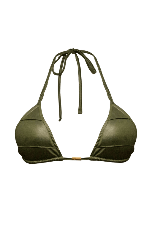 TOP CORTININHA PLISSADO TRANÇA CIRRÊ MUSGO E CALCINHA FIXA CIRRÊ MUSGO