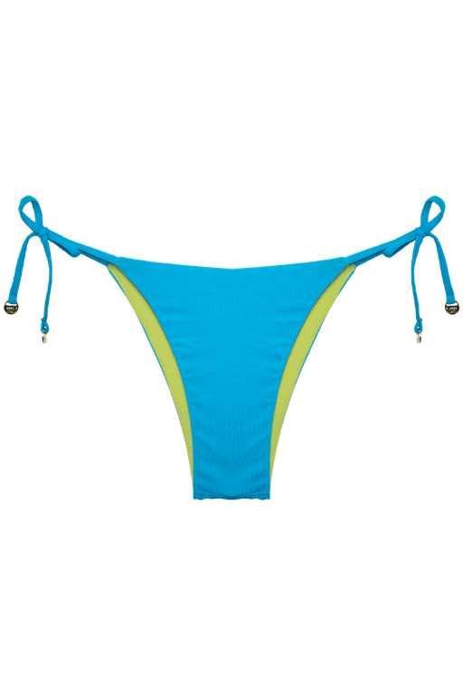 TOP MEIA TAÇA ARO TURQUESA/ VERDE ABACATE E CALCINHA LACINHO DUPLA FACE TURQUESA/ VERDE ABACATE