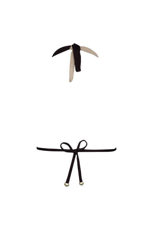 TOP CORTINÃO BICOLOR COM METAL BLACK E NUDE