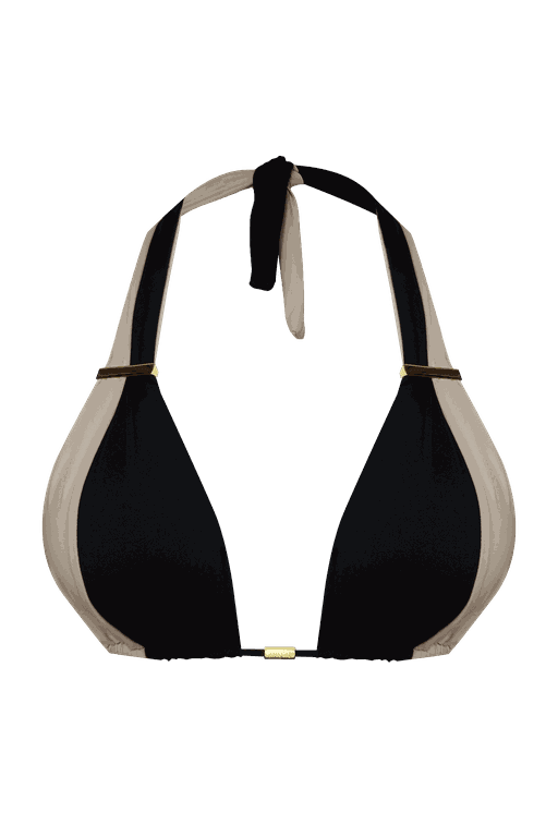 TOP CORTINÃO BICOLOR COM METAL BLACK E NUDE