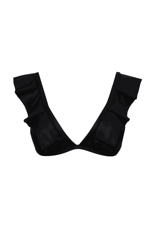 TOP CORTINÃO BABADOS CIRRÊ ZOO PRETO E CALCINHA RETA CIRRÊ ZOO PRETO