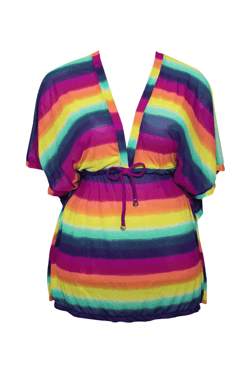 BATA CURTA MORCEGO LISTRADO RAINBOW