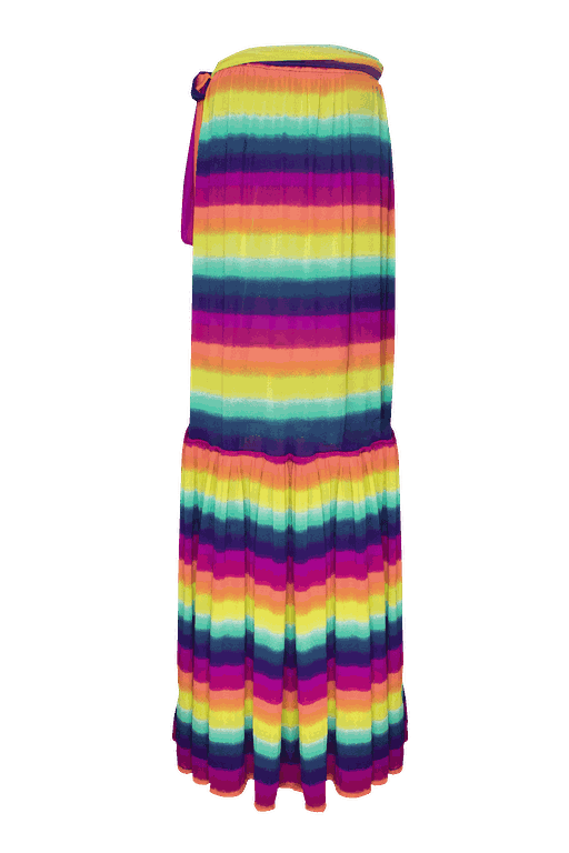 SAIA COMPRIDA RECORTES LISTRADO RAINBOW