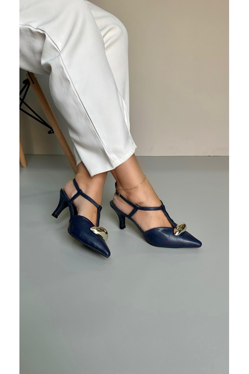Scarpin V Peça 7 cm_3301- Azul Marinho - Carolina Lins